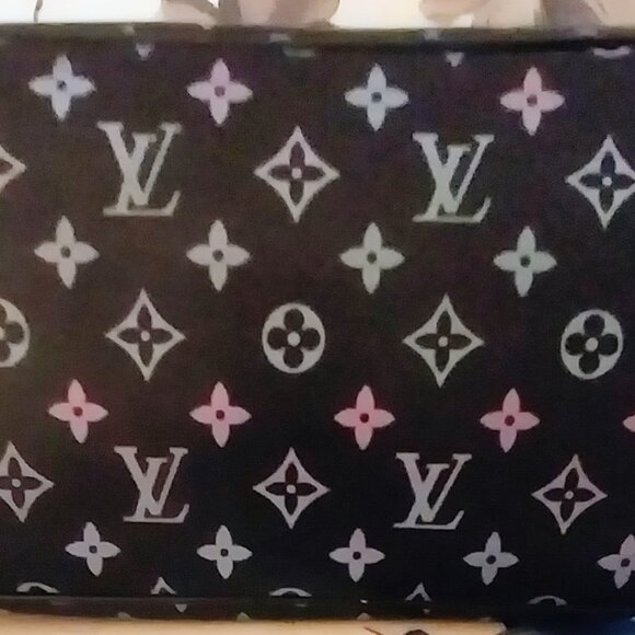 Inspire Disigner Fashion Black Tote with Purple Blue Accent - Picture 5 of 9